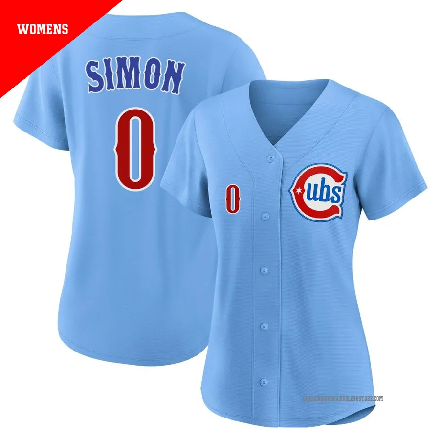 Chicago Cubs ＃0 Ronny Oliver Simon Women's Limited 2nd Alternate Jersey - Royal