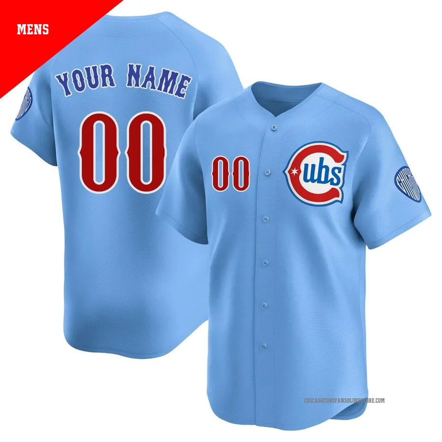 Chicago Cubs ＃00 Custom Men's Limited 2nd Alternate Jersey - Royal