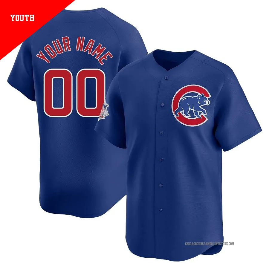 Chicago Cubs ＃00 Custom Youth Limited Alternate Jersey - Royal