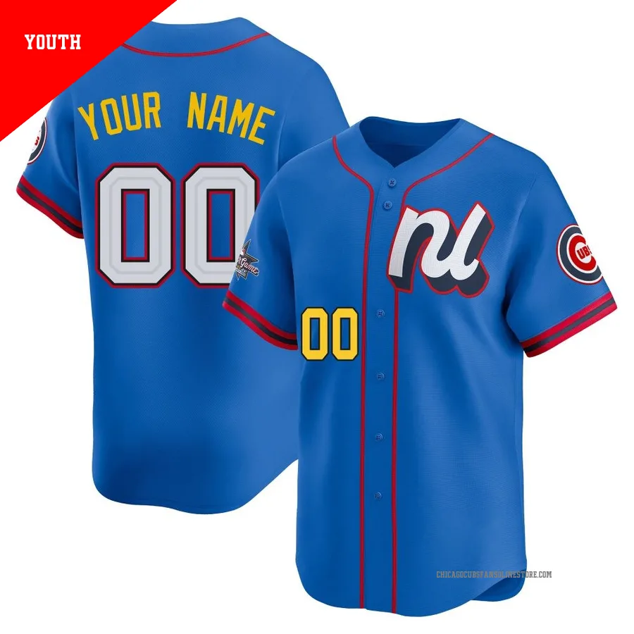 Chicago Cubs ＃00 Custom Youth Limited National League 2025 All-Star Edition Jersey - Blue