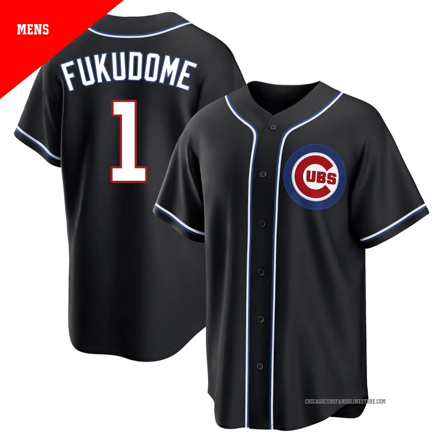 Chicago Cubs ＃1 Kosuke Fukudome Men's Replica Fashion Out Jersey - Black