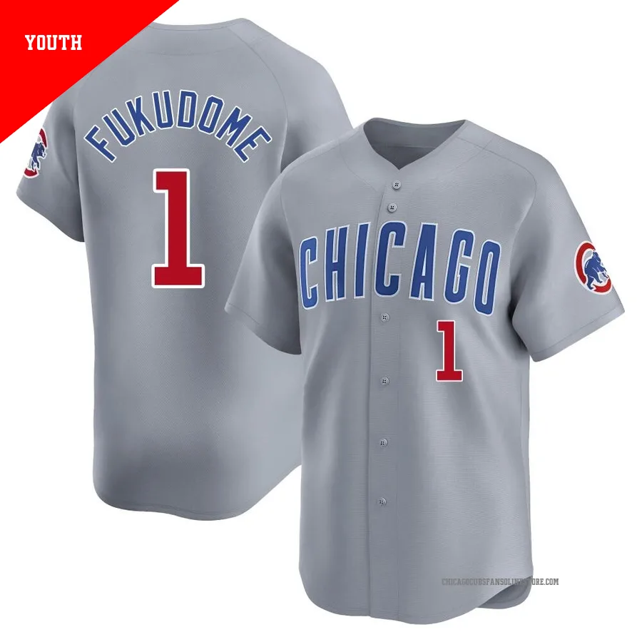 Chicago Cubs ＃1 Kosuke Fukudome Youth Limited Road Jersey - Gray