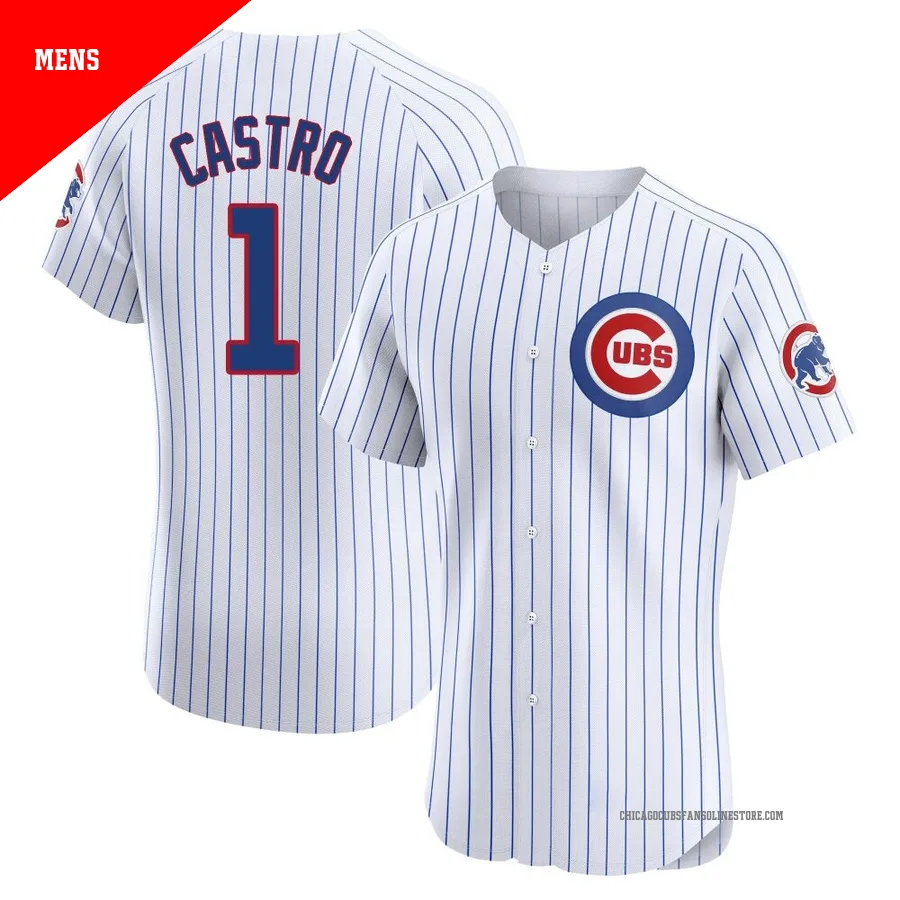 Chicago Cubs ＃1 Willi Castro Men's Elite Home Jersey - White