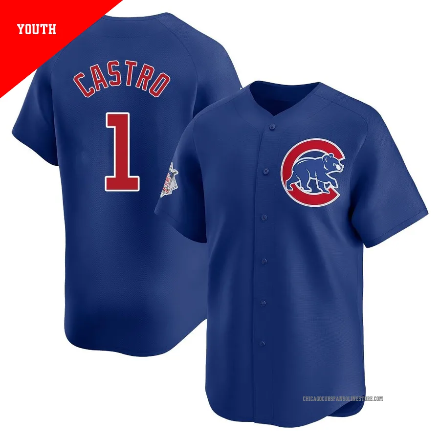 Chicago Cubs ＃1 Willi Castro Youth Limited Alternate Jersey - Royal
