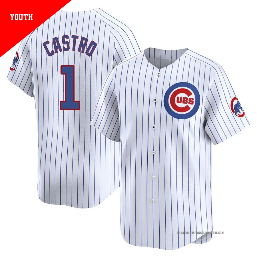 Chicago Cubs ＃1 Willi Castro Youth Limited Home Jersey - White