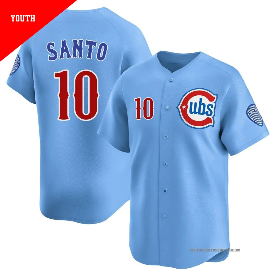 Chicago Cubs ＃10 Ron Santo Youth Limited 2nd Alternate Jersey - Royal