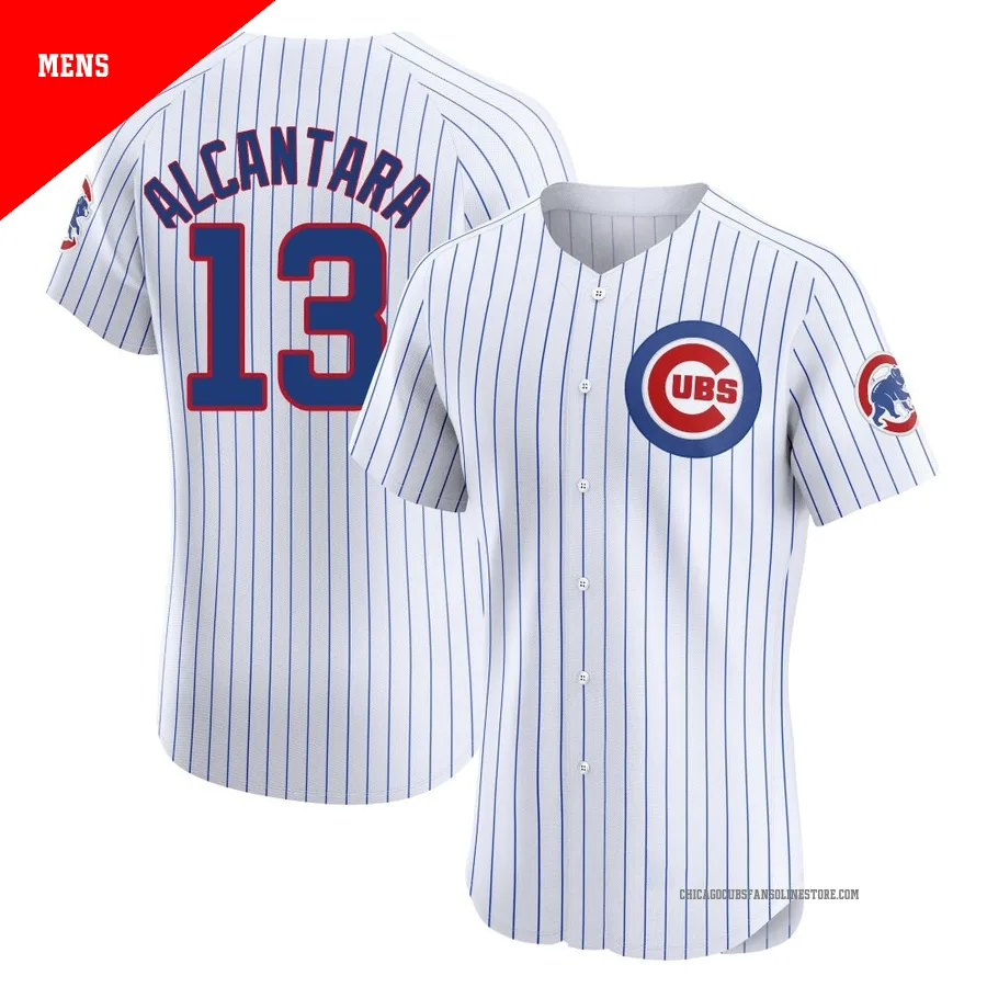 Chicago Cubs ＃13 Kevin Alcantara Men's Elite Home Jersey - White