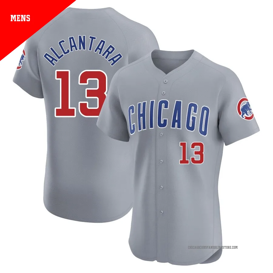 Chicago Cubs ＃13 Kevin Alcantara Men's Elite Road Jersey - Gray