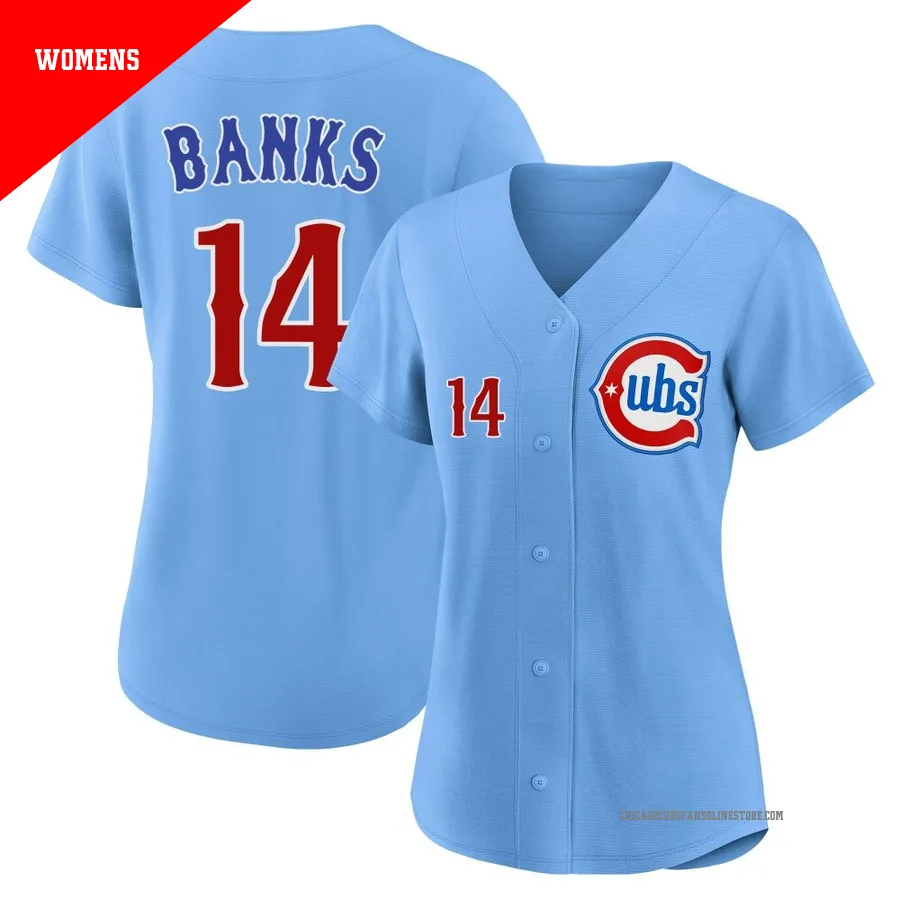 Chicago Cubs ＃14 Ernie Banks Women's Limited 2nd Alternate Jersey - Royal