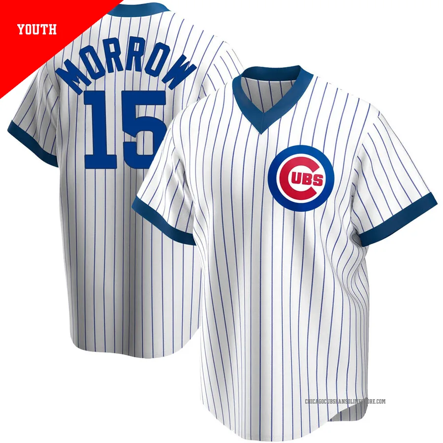 Chicago Cubs ＃15 Brandon Morrow Youth Replica Home Cooperstown Collection Jersey - White