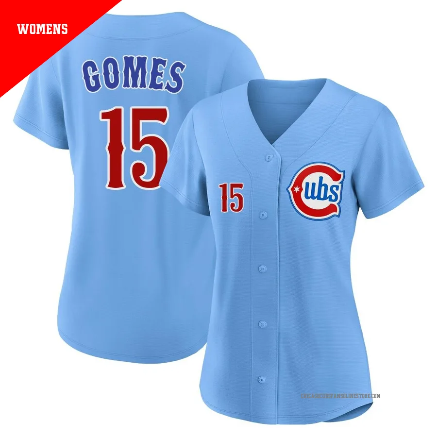 Chicago Cubs ＃15 Yan Gomes Women's Limited 2nd Alternate Jersey - Royal