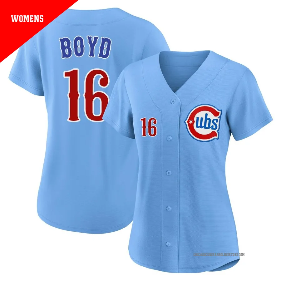 Chicago Cubs ＃16 Matthew Boyd Women's Limited 2nd Alternate Jersey - Royal