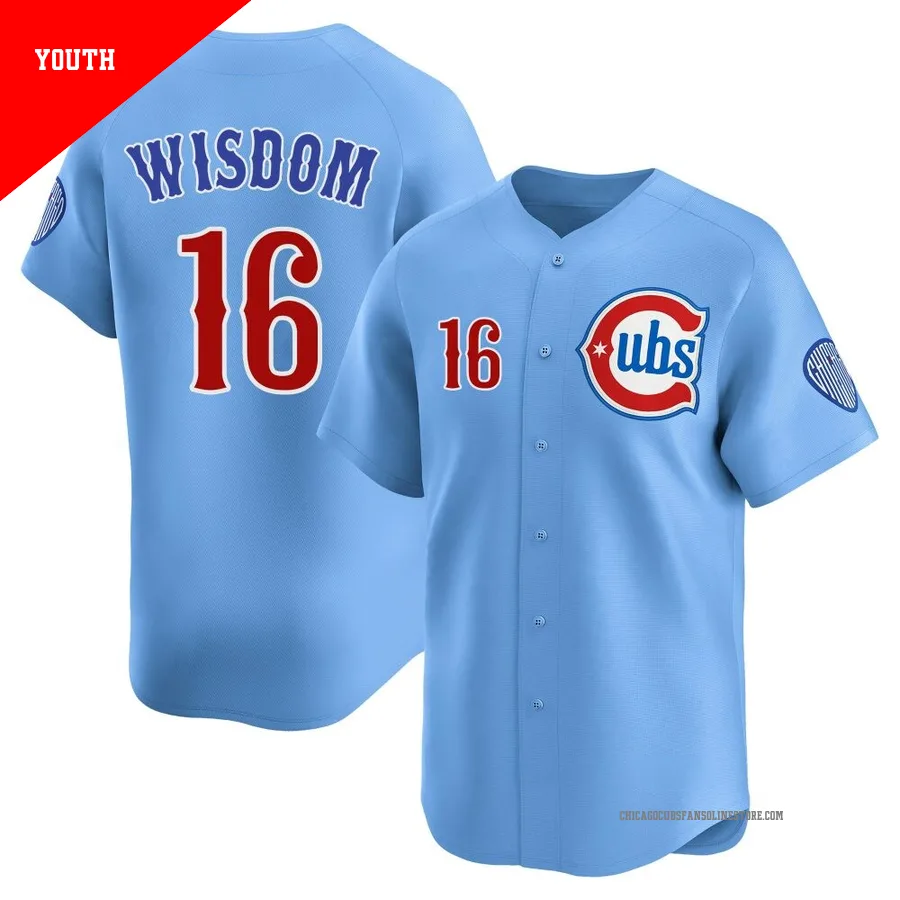 Chicago Cubs ＃16 Patrick Wisdom Youth Limited 2nd Alternate Jersey - Royal