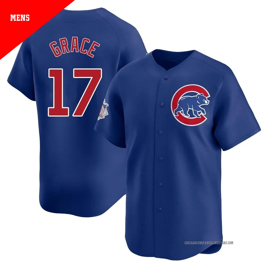 Chicago Cubs ＃17 Mark Grace Men's Limited Alternate Jersey - Royal