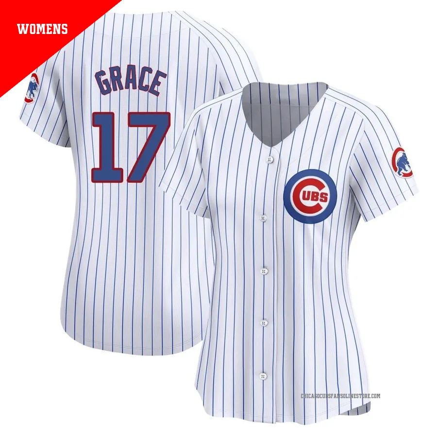 Chicago Cubs ＃17 Mark Grace Women's Limited Home Jersey - White