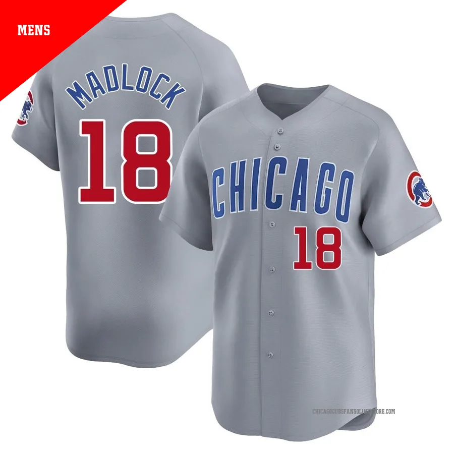 Chicago Cubs ＃18 Bill Madlock Men's Limited Road Jersey - Gray