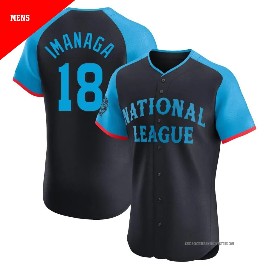 Chicago Cubs ＃18 Shota Imanaga Men's Elite National League 2024 All-Star Game Jersey - Navy