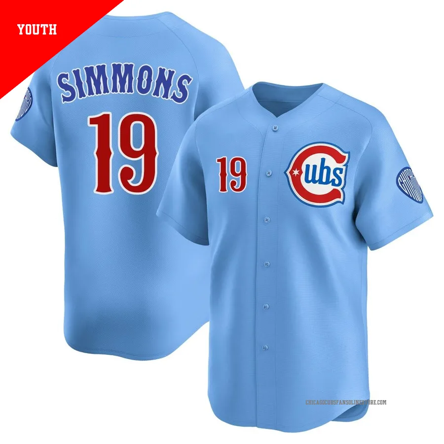 Chicago Cubs ＃19 Andrelton Simmons Youth Limited 2nd Alternate Jersey - Royal