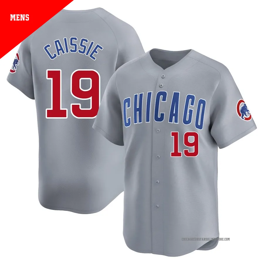 Chicago Cubs ＃19 Owen Caissie Men's Limited Road Jersey - Gray