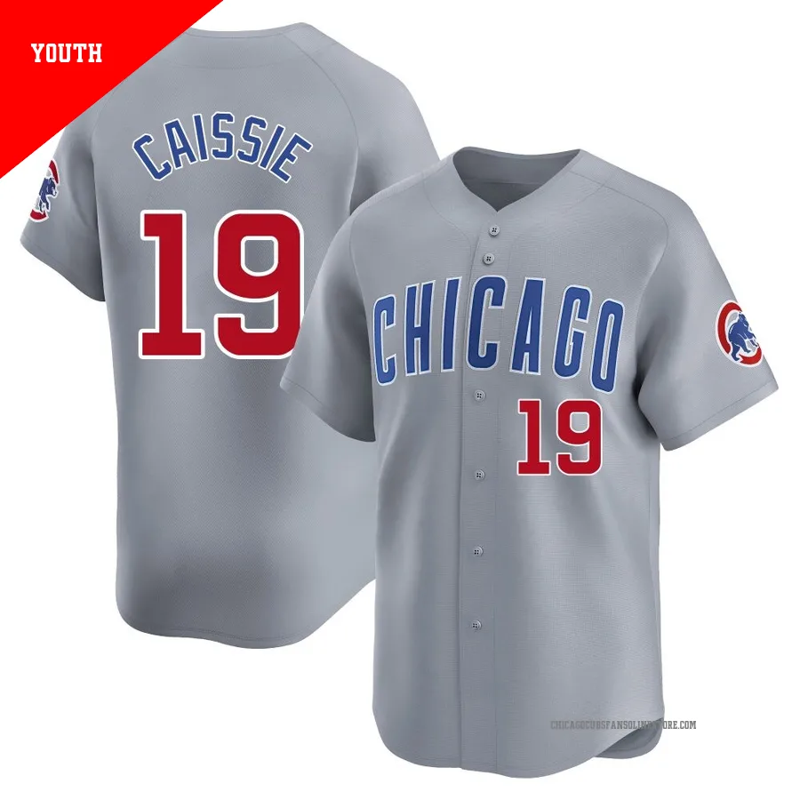 Chicago Cubs ＃19 Owen Caissie Youth Limited Road Jersey - Gray