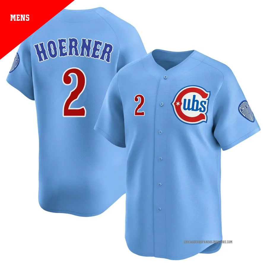 Chicago Cubs ＃2 Nico Hoerner Men's Limited 2nd Alternate Jersey - Royal