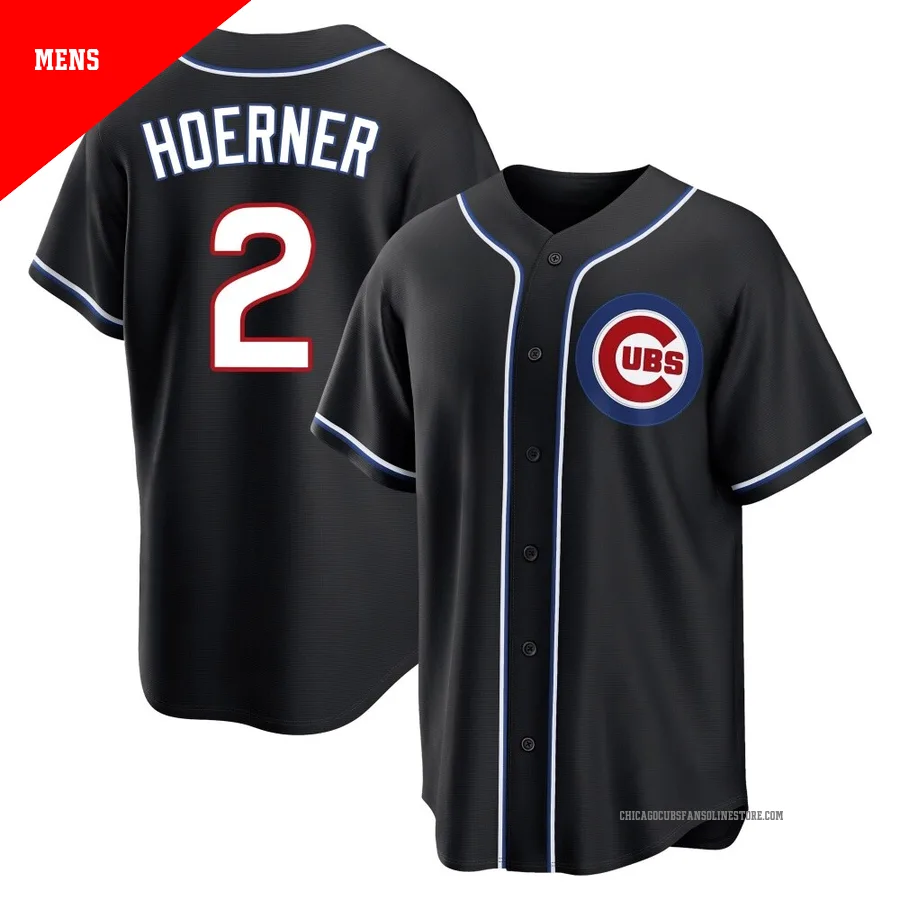 Chicago Cubs ＃2 Nico Hoerner Men's Replica Fashion Out Jersey - Black