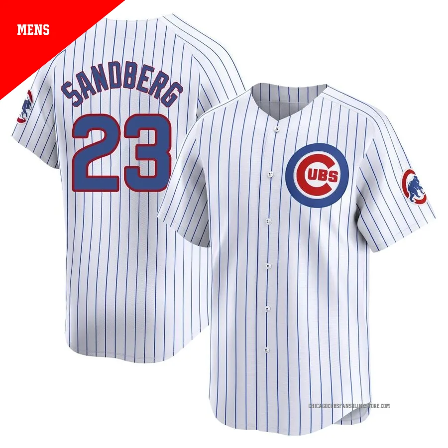 Chicago Cubs ＃23 Ryne Sandberg Men's Limited Home Jersey - White