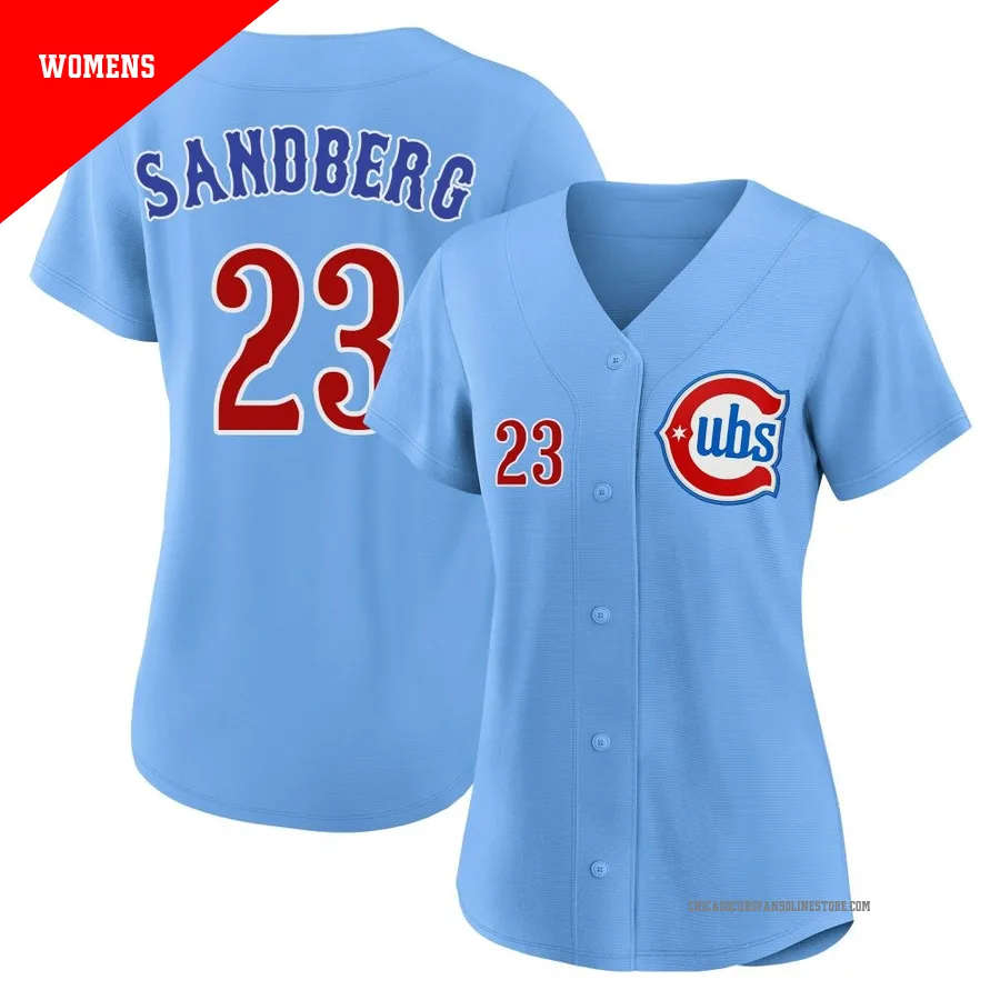Chicago Cubs ＃23 Ryne Sandberg Women's Limited 2nd Alternate Jersey - Royal