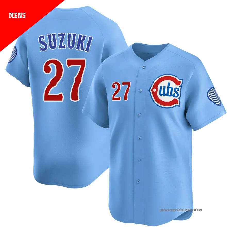 Chicago Cubs ＃27 Seiya Suzuki Men's Limited 2nd Alternate Jersey - Royal