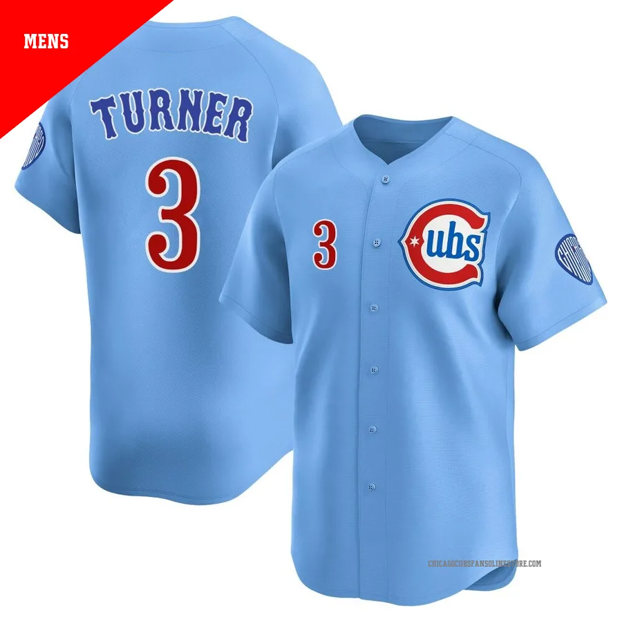 Chicago Cubs ＃3 Justin Turner Men's Limited 2nd Alternate Jersey - Royal