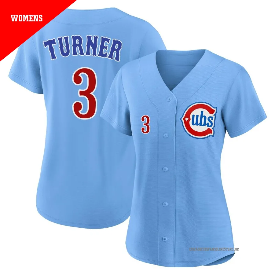Chicago Cubs ＃3 Justin Turner Women's Limited 2nd Alternate Jersey - Royal