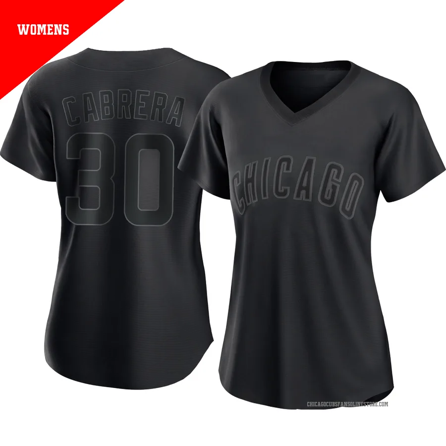 Chicago Cubs ＃30 Edward Cabrera Women's Replica Pitch Fashion Jersey - Black