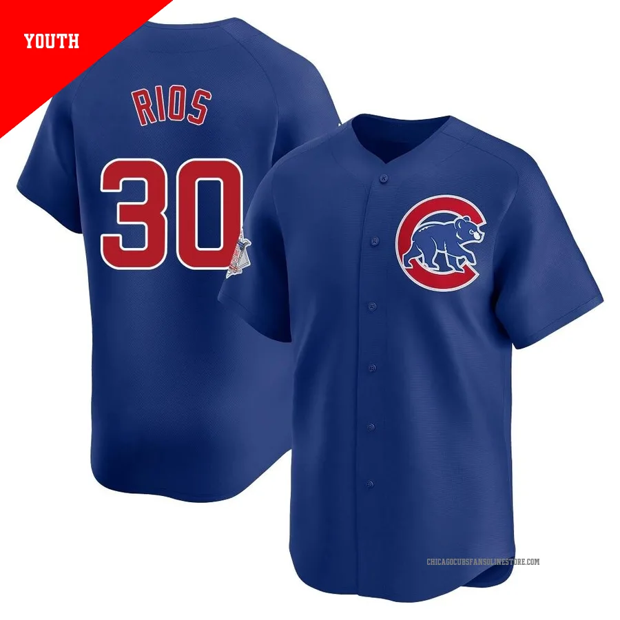 Chicago Cubs ＃30 Edwin Rios Youth Limited Alternate Jersey - Royal