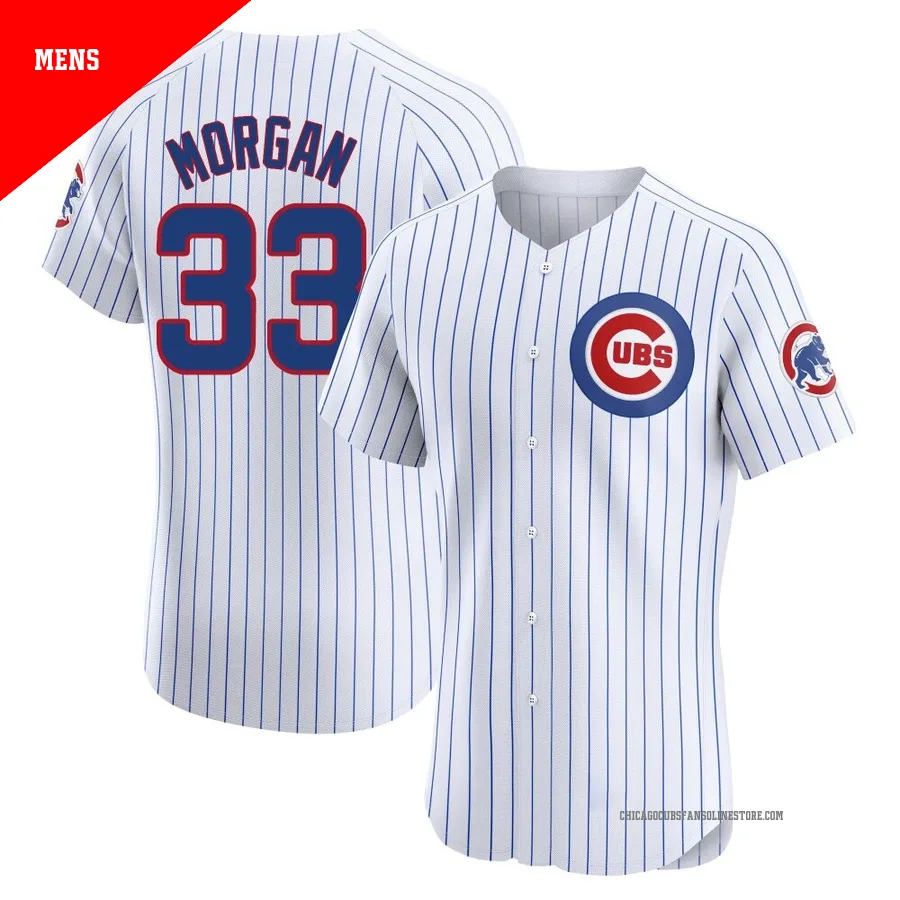 Chicago Cubs ＃33 Eli Morgan Men's Elite Home Jersey - White