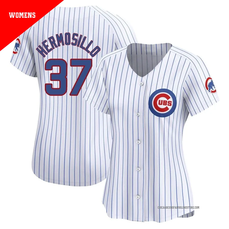 Chicago Cubs ＃37 Michael Hermosillo Women's Limited Home Jersey - White