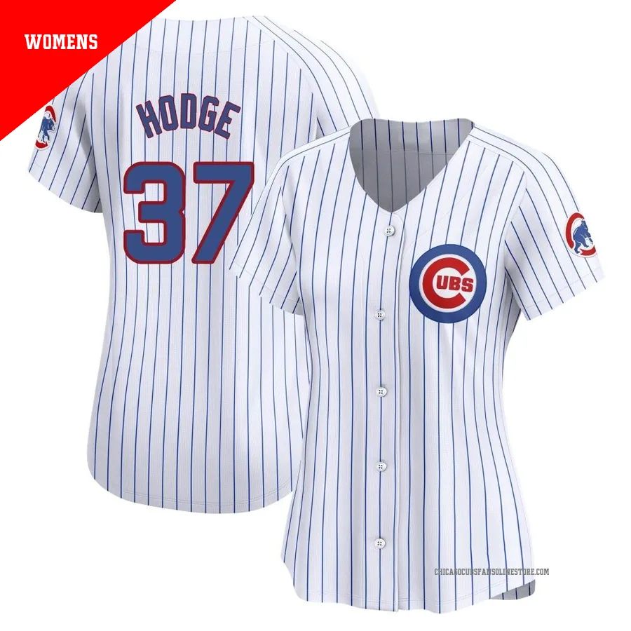 Chicago Cubs ＃37 Porter Hodge Women's Limited Home Jersey - White