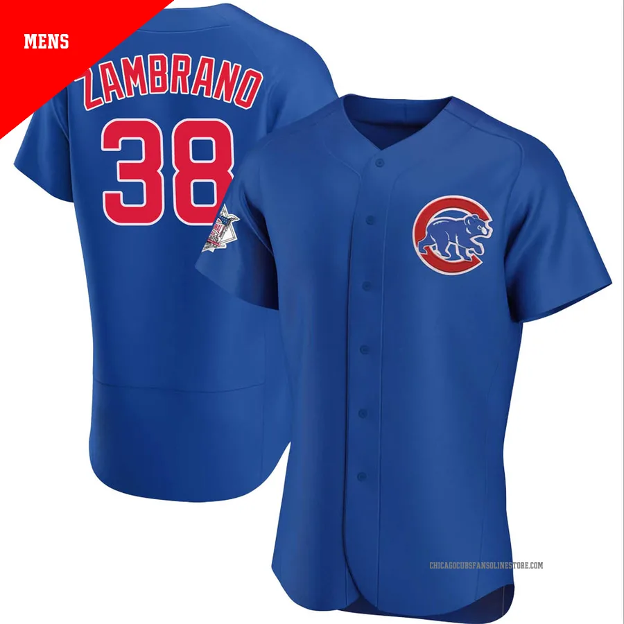 Chicago Cubs ＃38 Carlos Zambrano Men's Authentic Alternate Jersey - Royal