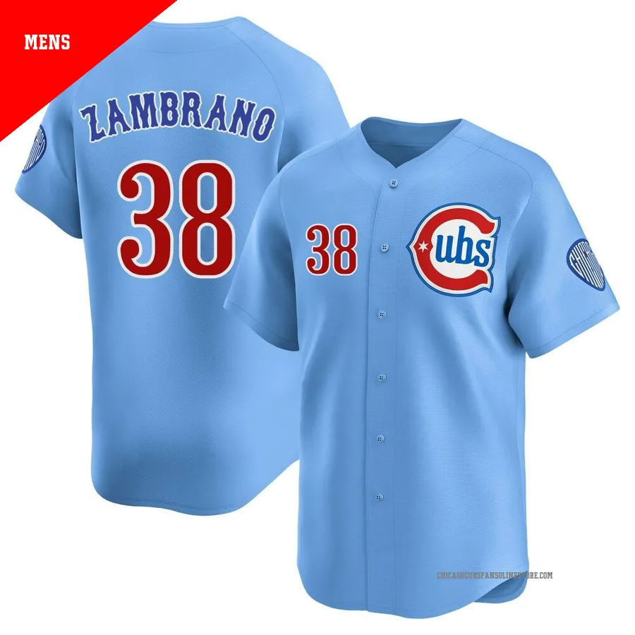 Chicago Cubs ＃38 Carlos Zambrano Men's Limited 2nd Alternate Jersey - Royal