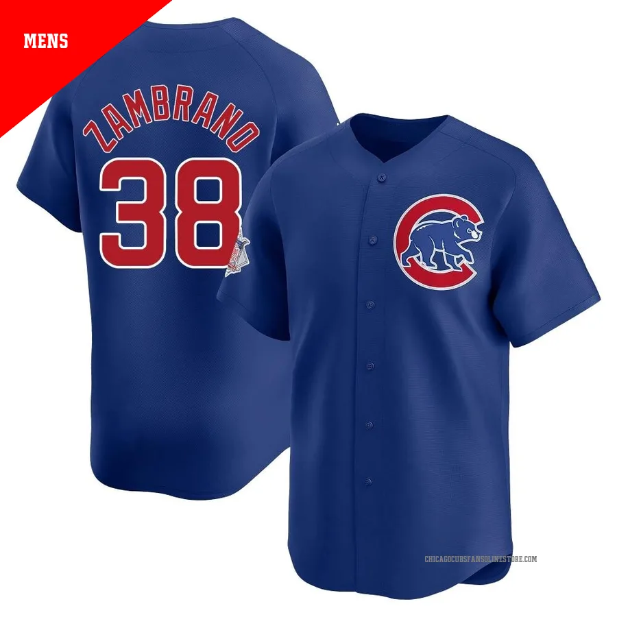 Chicago Cubs ＃38 Carlos Zambrano Men's Limited Alternate Jersey - Royal