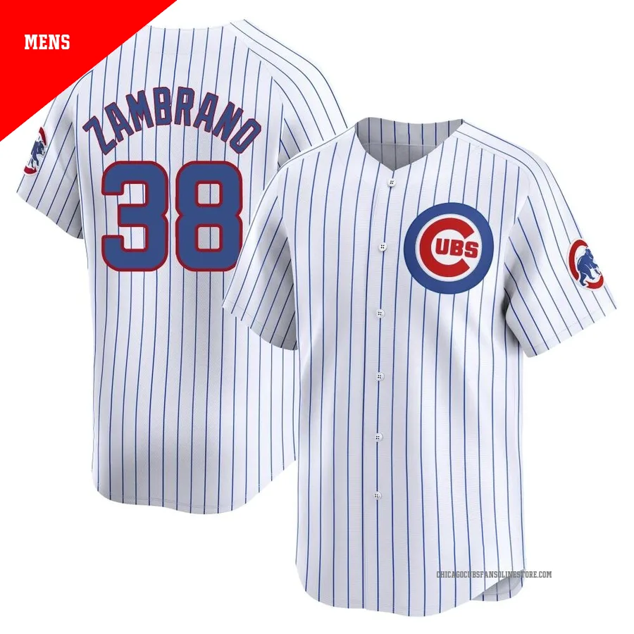 Chicago Cubs ＃38 Carlos Zambrano Men's Limited Home Jersey - White