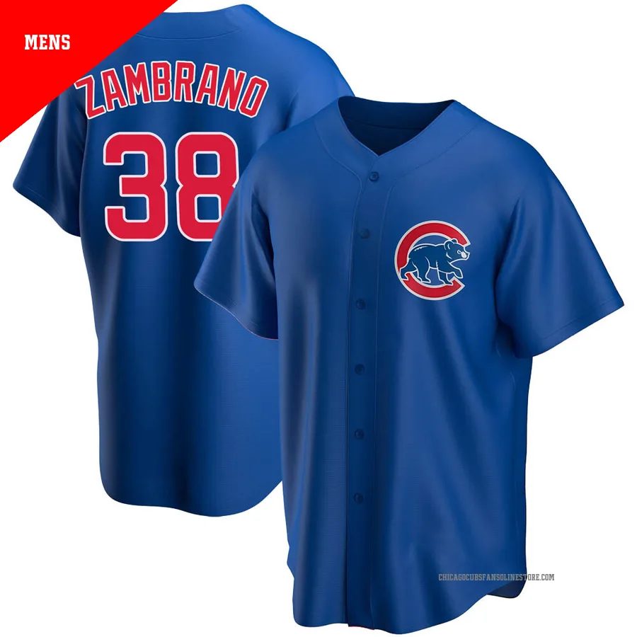 Chicago Cubs ＃38 Carlos Zambrano Men's Replica Alternate Jersey - Royal