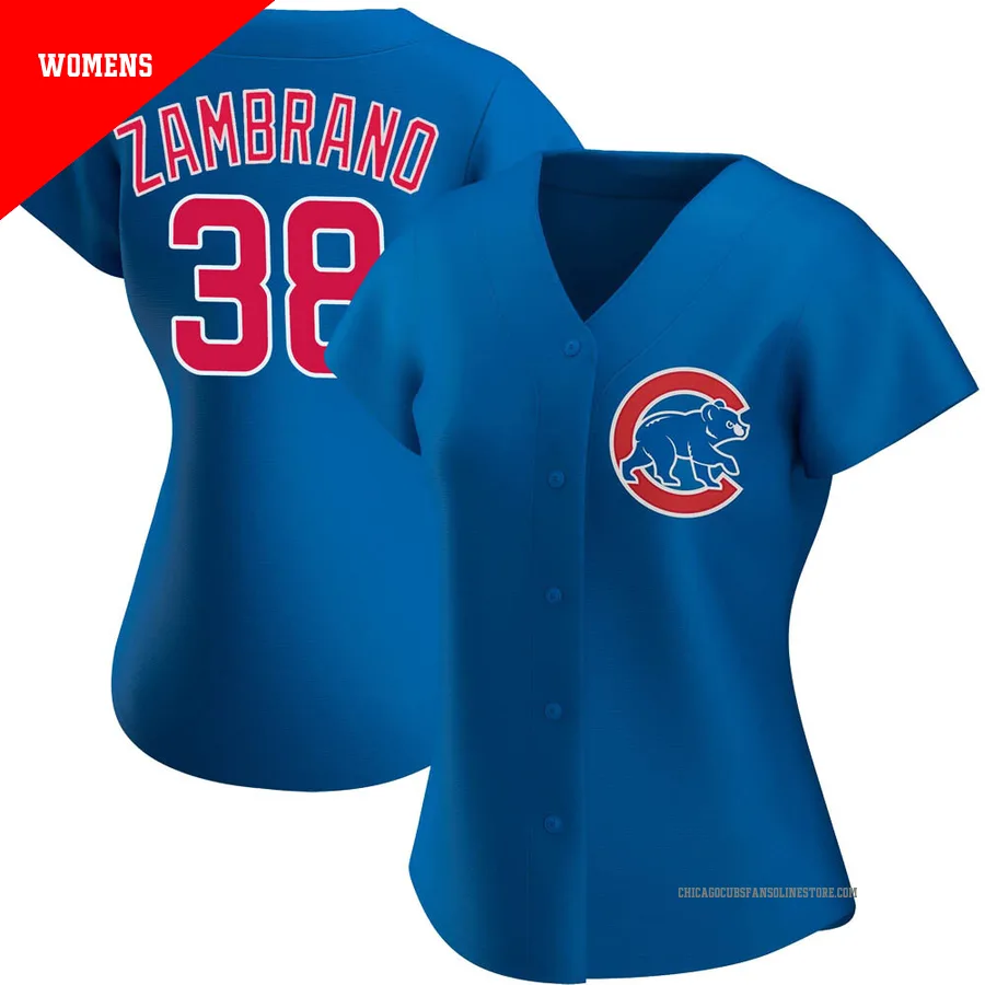 Chicago Cubs ＃38 Carlos Zambrano Women's Authentic Alternate Jersey - Royal