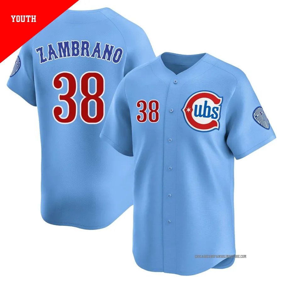 Chicago Cubs ＃38 Carlos Zambrano Youth Limited 2nd Alternate Jersey - Royal