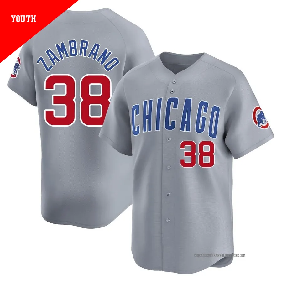 Chicago Cubs ＃38 Carlos Zambrano Youth Limited Road Jersey - Gray