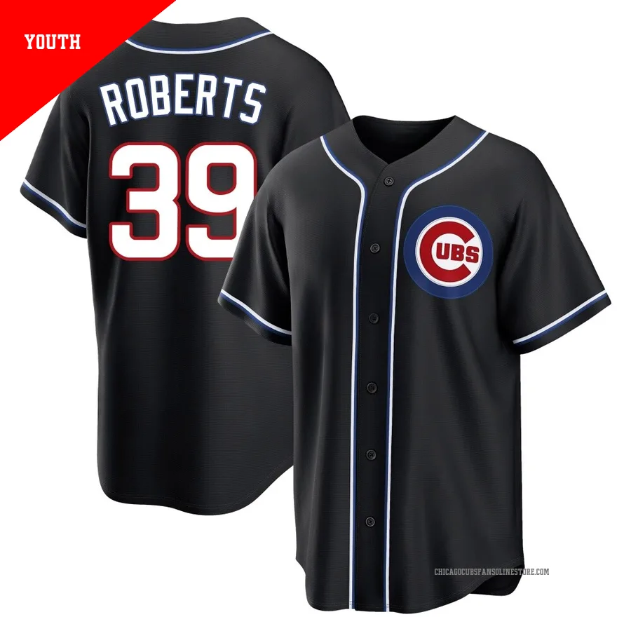 Chicago Cubs ＃39 Ethan Roberts Youth Replica Fashion Out Jersey - Black