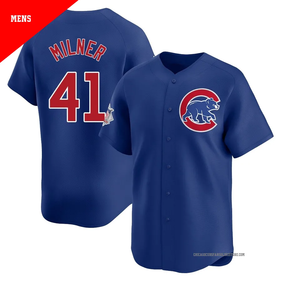 Chicago Cubs ＃41 Hoby Milner Men's Limited Alternate Jersey - Royal
