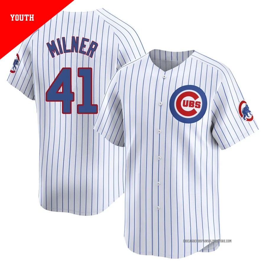 Chicago Cubs ＃41 Hoby Milner Youth Limited Home Jersey - White