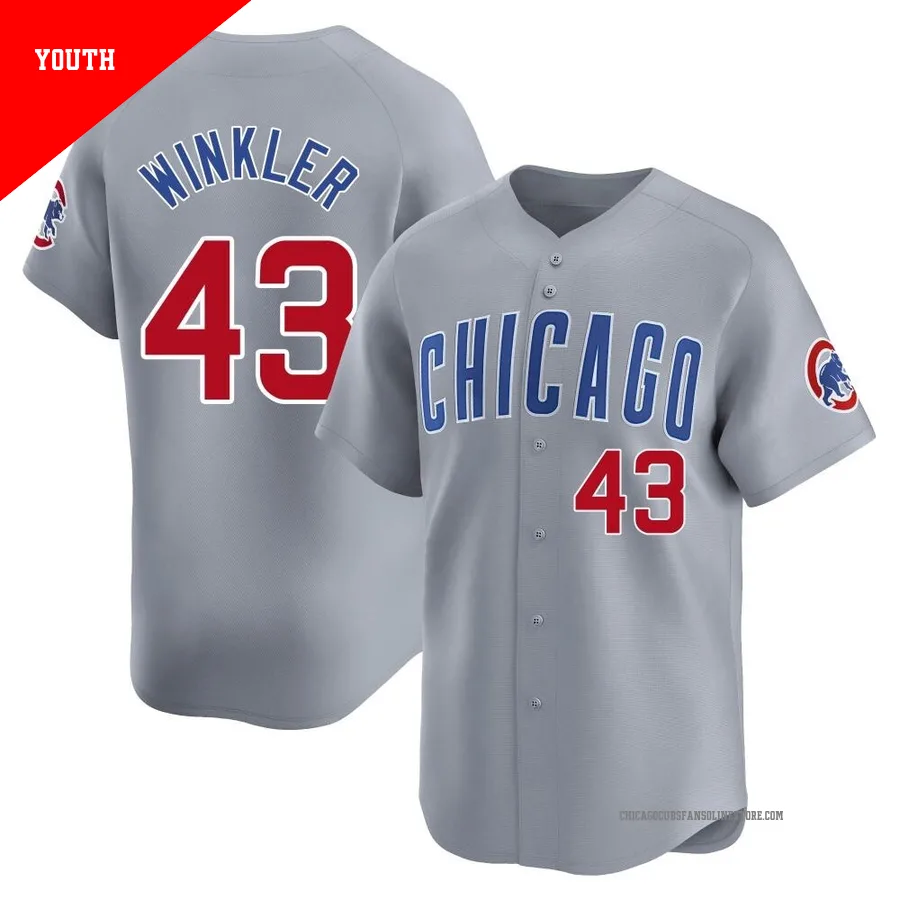 Chicago Cubs ＃43 Dan Winkler Youth Limited Road Jersey - Gray