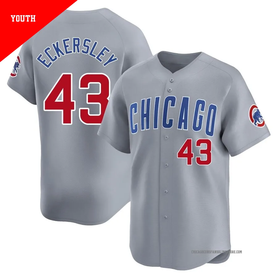 Chicago Cubs ＃43 Dennis Eckersley Youth Limited Road Jersey - Gray
