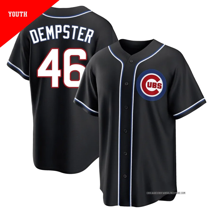 Chicago Cubs ＃46 Ryan Dempster Youth Replica Fashion Out Jersey - Black
